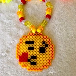 Kiss Emoji Kawaii Friendship Bracelets (3‑Pack) — Pastel Beaded Set, OS, Handmad